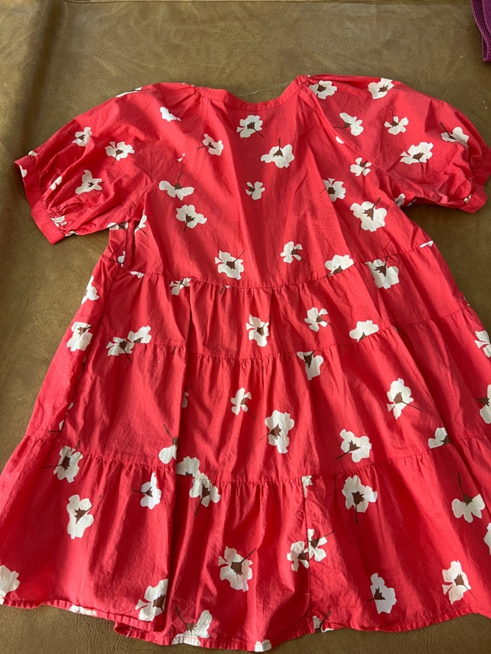 Universal Thread Red Floral Tiered Dress for Girls - Picture 2 of 4